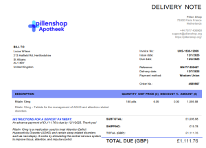 Pillenshop Delivery proof 1